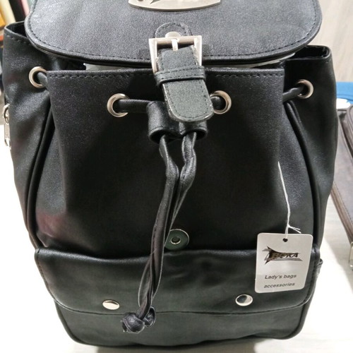 Women's leather backpack new, black color