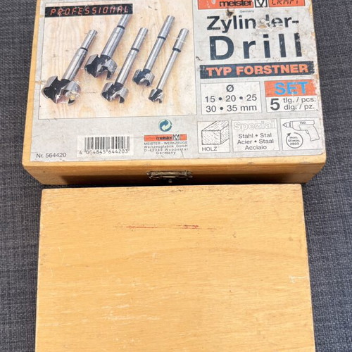 Woodworking Drill Bit Sets used, Forstner and Countersink, 2 Boxes