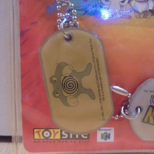 Pokemon Poliwrath old promotional metal dog tag Nintendo 1999 new