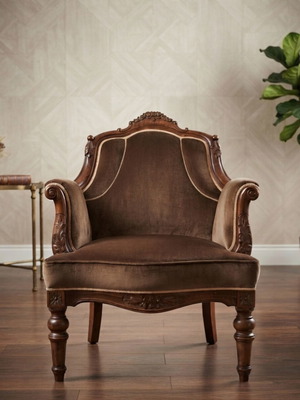 Classic armchair French Provincial style used, Louis XV influences