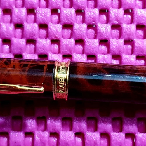 Caran d'Ache Genève pen new with brown marble lacquer and gold accents