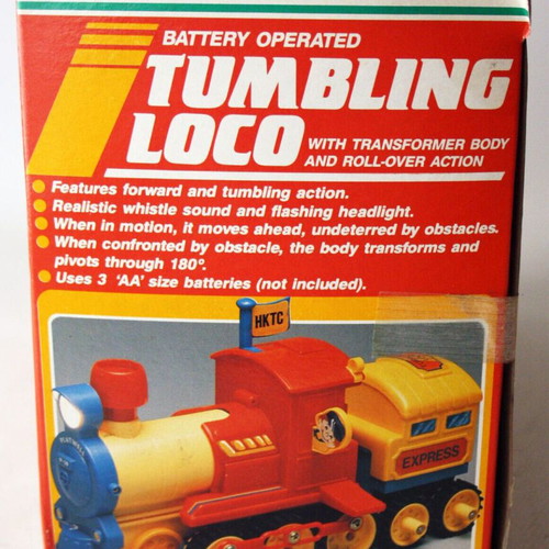 Tumbling Loco 26cm Playwell train vintage 1989 unused