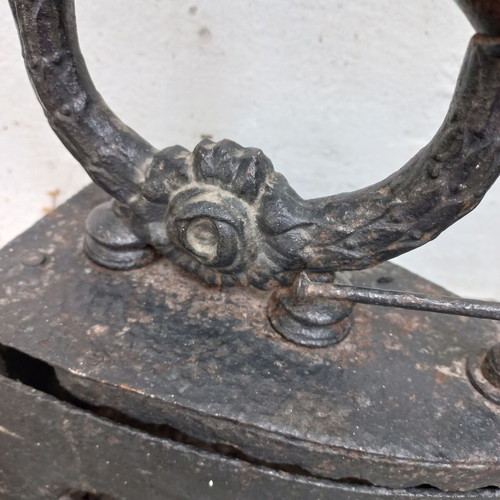 Karavaki Charcoal Iron used with ornate handle design