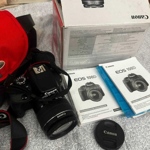 Canon EOS 100D DSLR Kit 18-55mm used, original box and case