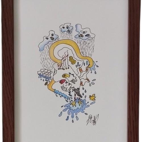 The Purification of Water original artwork with frame new
