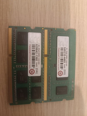Transcend RAM 1x4GB & 1x2GB 1333MHz like new