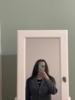 Women's long gray jacket like new, one size