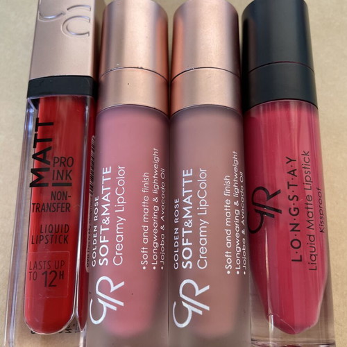 Liquid lipsticks, pack of 4
