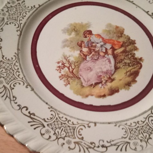 Set of 4 decorative porcelain plates Greek made new