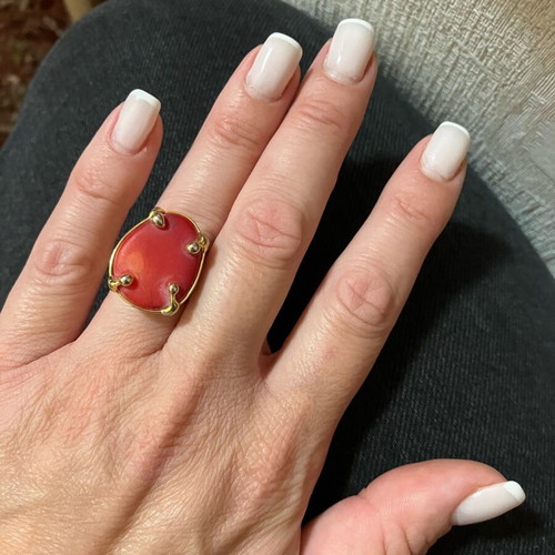 Coral ring used, adjustable
