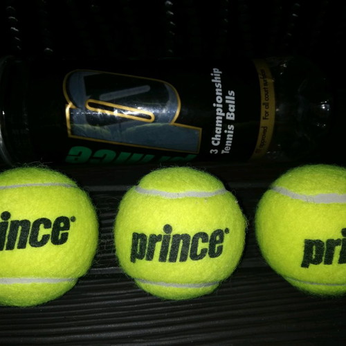Prince tennis balls used, set of 3, retro 1995