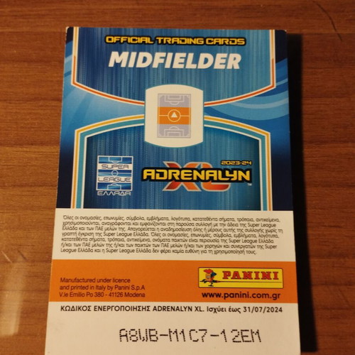 Panini Super League Fortounis Top Player purple like new