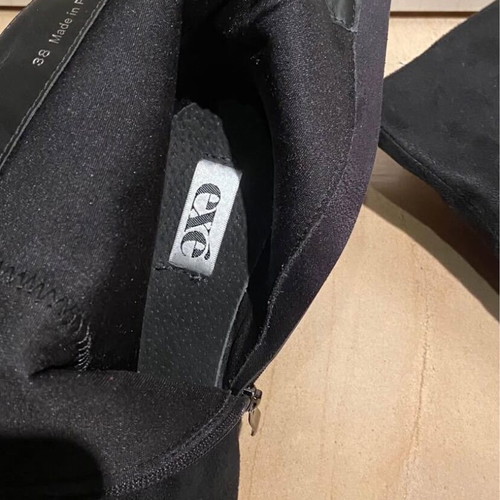 Exe black suede boots with zipper like new, size 39
