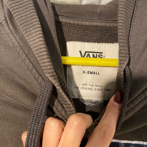 Vans sweatshirt used, gray with orange bleach marks
