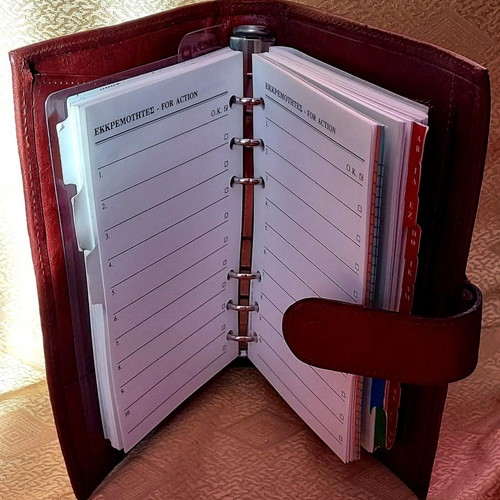 Leather agenda used with card slots and small wallet