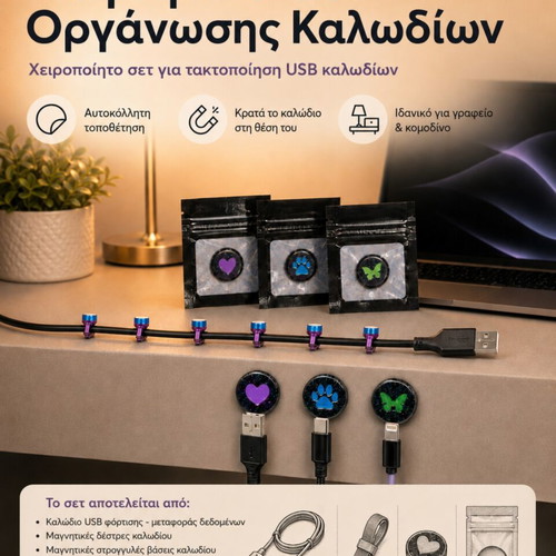 Magnetic Cable Organization Set new, handmade for desk