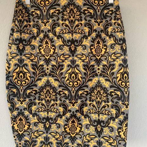 Ticket high-waisted elastic skirt like new, gray and yellow, size L