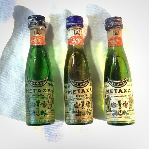 Metaxa miniatures used, set of 10 different bottles