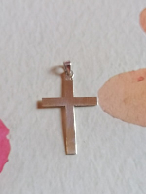 Silver 925 cross with lustre minimal finish new