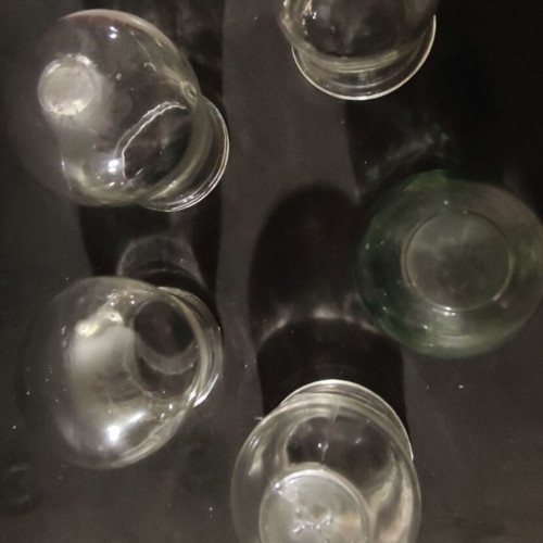 Glass cupping set of 5 different sizes like new