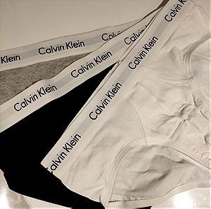 Calvin Klein σετ 3 αντρικών slip, μέγεθος large, αφορετα-αχρησιμοποιητα!