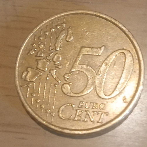 50 cents 2002 used, minted in Italy
