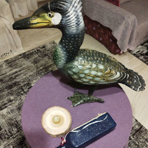 Wooden exotic bird used, large carved sculpture