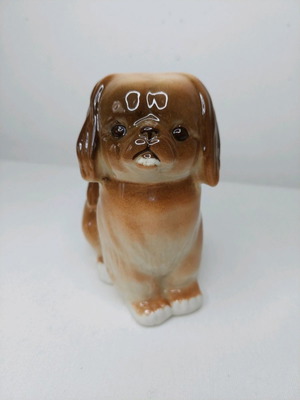 Pekingese dog porcelain figurine used, Soviet Union LFZ