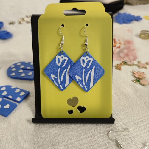 White Flowers 3DPRINTING earrings made to order