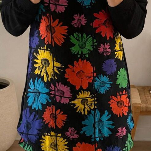 Moschino Couture Milano floral silk and virgin wool mini dress used