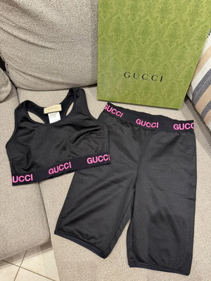 Gucci Black Logo Activewear Set size S like new