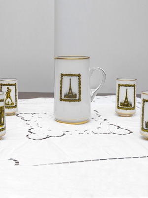 Vintage porcelain water set "Grand Tour" used with monuments