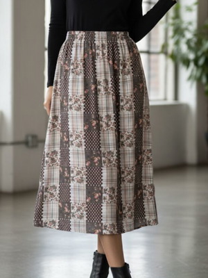 Women's skirt like new, size XXL-XL-L, beige and pink