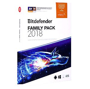 Σφραγισμένο Bitdefender Family Pack 2018 (δωρεάν αναβάθμιση σε 2024) Απεριόριστες άδειες, 1 έτος