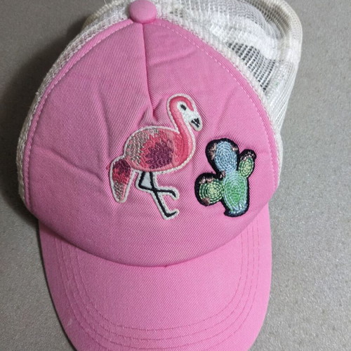 Benetton jockey hat girls used, adjustable, white pink