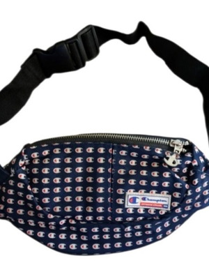 Champion multi logo vintage waist bag like new, navy polyester