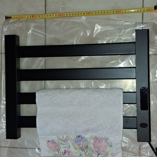 Electric Towel Warmer Radiator Black Touch Screen IPX4 New