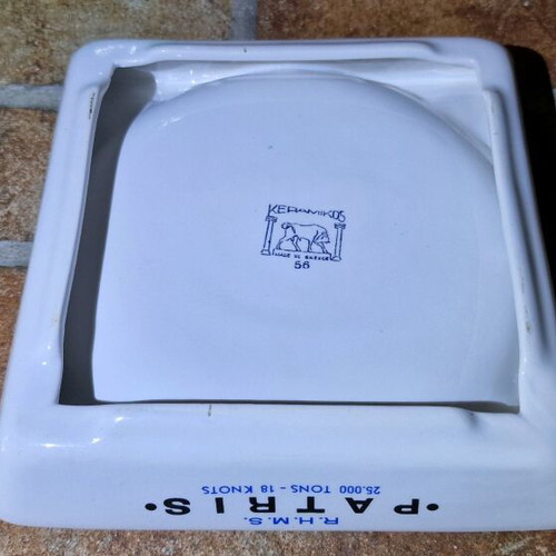Migrant Ship ashtray used, ceramic, large