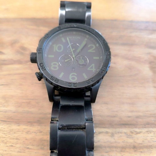 Nixon 51-30 Chrono Matte Black Surplus wristwatch used, men's