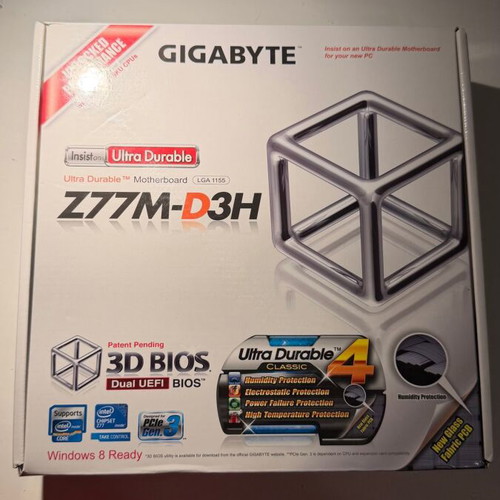 Gigabyte Z77M-D3H motherboard box new