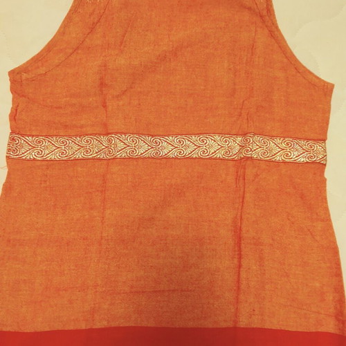 Ethnic blouse medium size with embroidery like new, red and orange