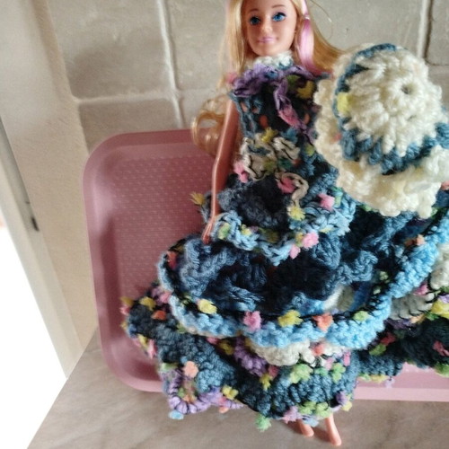 Doll with Handmade Dress and Hat New