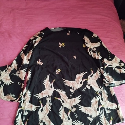 Japan Style Dress Abysse with Curvy Bell Sleeves, New