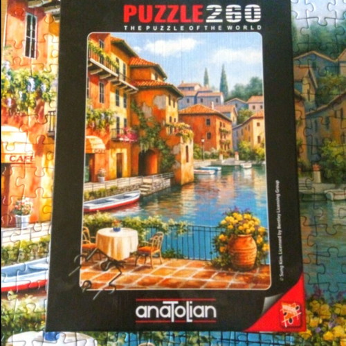 Anatolian puzzle 260 pieces used, cafe at the canal