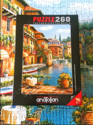 Anatolian puzzle 260 pieces used, cafe at the canal