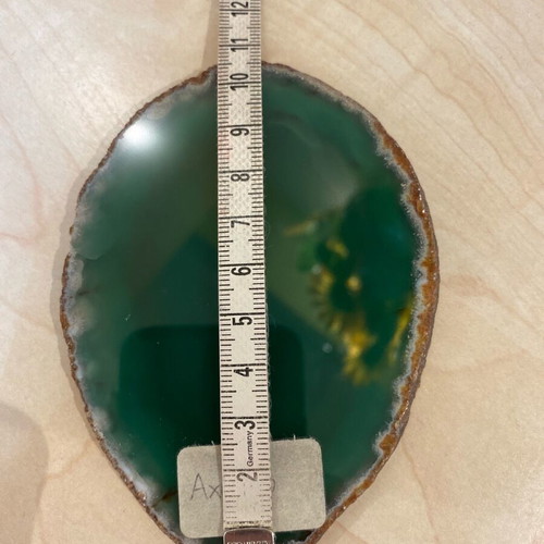 Green agate like new with wooden base
