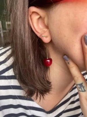 Cherry earrings new, sturdy model
