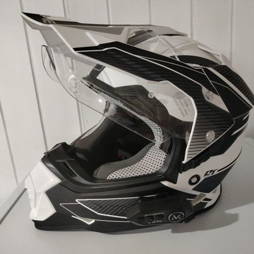 Yohe 632A black/white adventure helmet with sunvisor, like new