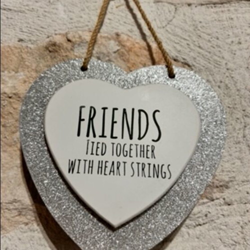 Wall Art “Friends tied together with heart strings” like new
