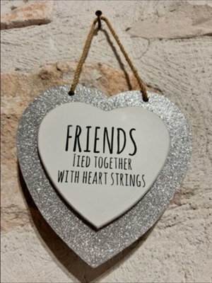 Wall Art “Friends tied together with heart strings” like new